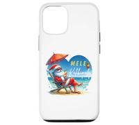 Mele Kalikimaka Tropical Santa Relajándose en la Playa Hawaii Carcasa para iPhone 12/12 Pro