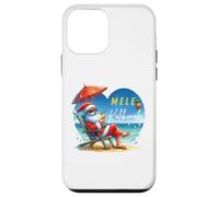 Mele Kalikimaka Tropical Santa Relajándose en la Playa Hawaii Carcasa para iPhone 12 Mini