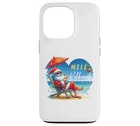 Mele Kalikimaka Tropical Santa Relajándose en la Playa Hawaii Carcasa para iPhone 13 Pro
