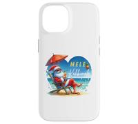 Mele Kalikimaka Tropical Santa Relajándose en la Playa Hawaii Carcasa para iPhone 14