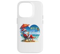 Mele Kalikimaka Tropical Santa Relajándose en la Playa Hawaii Carcasa para iPhone 14 Pro