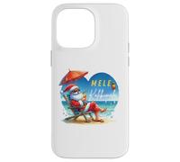 Mele Kalikimaka Tropical Santa Relajándose en la Playa Hawaii Carcasa para iPhone 14 Pro MAX