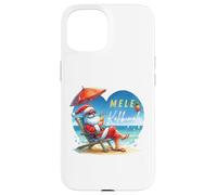Mele Kalikimaka Tropical Santa Relajándose en la Playa Hawaii Carcasa para iPhone 15