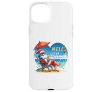 Mele Kalikimaka Tropical Santa Relajándose en la Playa Hawaii Carcasa para iPhone 15 Plus