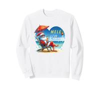 Mele Kalikimaka Tropical Santa Relajándose en la Playa Hawaii Sudadera
