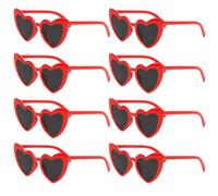 Meleager Gafas de Sol en Forma de Corazón, 8 Piezas Roja Vintage Retro Gafas Hippie Corazón 90s, para Fiesta, Boda, Carnaval, Halloween