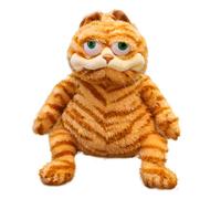 Meleager Peluche de Gato Naranja Gordo, Peluche de Gato Amarillo Realista, 30 cm