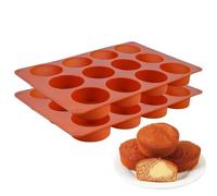 Melearch moldes reposteria, 2PCS molde silicona bizcocho para 12 Magdalenas, Bandejas para Hornear Muffin antiadherente, para donuts, Cupcake, Brownie, sin BPA y apto para lavavajillas