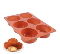 Melearch moldes reposteria, molde silicona bizcocho para 6 Magdalenas, Bandejas para Hornear Muffin antiadherente, para donuts, Cupcake, Brownie, sin BPA y apto para lavavajillas