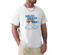 Mêlée Island Dark Variant Workout T-Shirt Men Round Neck Clothing White M