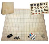 Melee Mats DND Map Starter Kit para juego de Dungeons & Dragons - 23 x 27 pulgadas, doble cara, borrado en húmedo/seco, rejilla de terreno de batalla - La mejor experiencia de juego de tablero de mesa