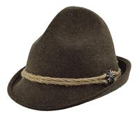 Melegari Sombrero tirolés Dreispitzhut Edelweiss | Sombrero de montaña | Sombrero alpino | Hombre Mujer | Verano/Invierno, marrón, 59