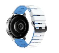 MELEJIA 22mm Silicona Correa Compatible con Xiaomi Redmi Watch 5 Active/Watch 5 Lite/Watch S5 46mm/Watch S4, 22mm Silicona Pulseras de Repuesto, Ajustable Dos Tonos Repuesto Correa-Blanco + Azul