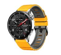 MELEJIA 22mm Silicona Correa Compatible con Xiaomi Redmi Watch 5 Active/Watch 5 Lite/Watch S5 46mm/Watch S4, 22mm Silicona Pulseras de Repuesto, Ajustable Dos Tonos Repuesto Correa-Amarillo + Gris