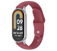 MELEJIA Correa Compatible con Xiaomi Mi Band 10/Mi Band 9/8, Silicona Pulseras de Repuesto, Correas de Silicona Impermeables y Transpirables para Mi Band 9/8 Correa, Ajustable Correas-Burdeos
