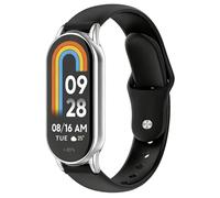 MELEJIA Correa Compatible con Xiaomi Mi Band 10/Mi Band 9/8, Silicona Pulseras de Repuesto, Correas de Silicona Impermeables y Transpirables para Mi Band 9/8 Correa, Ajustable Repuesto Correas-Negro