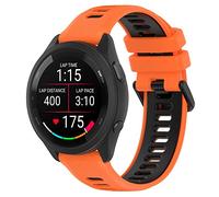 MELEJIA Correa de Silicona Compatible con Garmin Vivoactive 5/Vivoactive 3/Venu 2 Plus/Venu Sq 2, 20mm Correa de Silicona Bicolor, Ajustable Correas para Garmin Forerunner 570 42mm-Naranja Negro
