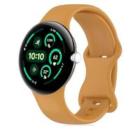 MELEJIA Correa de Silicona Compatible con Google Pixel Watch 4 41mm/3 41mm/Pixel Watch 2/1, Silicona Pulseras de Repuesto, Ajustable Repuesto Correa-Amarillo