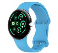 MELEJIA Correa de Silicona Compatible con Google Pixel Watch 4 41mm/3 41mm/Pixel Watch 2/1, Silicona Pulseras de Repuesto, Ajustable Repuesto Correa-Azul Cielo