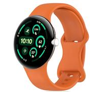 MELEJIA Correa de Silicona Compatible con Google Pixel Watch 4 41mm/3 41mm/Pixel Watch 2/1, Silicona Pulseras de Repuesto, Ajustable Repuesto Correa-Naranja