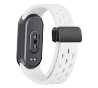 MELEJIA Correa de Silicona Compatible con Xiaomi Smart Band 10/Mi Band 9/8, Ajustable Silicona Pulseras de Repuesto, Cierre Magnético, para Mi Band 9/8 Repuesto Correa-Blanco