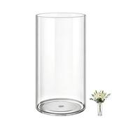 MELEJIA Jarrón de Acrílico, Jarrones Transparente Redondo - 15cm de Diámetro x 40cm de Altura, Vaso Decorativo Ligero y Resistente, Jarrón de Plástico Irrompible para Flores y Decoración del Hogar