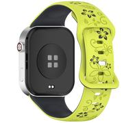 MELEJIA Silicona Correa con Grabado de Floral Compatible con Xiaomi Redmi Watch 6/Watch 5/Watch 4/Smart Band 10 Pro/9 Pro/Band 8 Pro, Repuesto Correa Floral de Silicona en Dos Tonos-Verde Lima + Gris