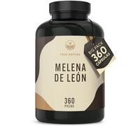 Melena de León 60.000mg (Extracto 30:1) - 360 cápsulas - nootropico natural - Lions mane (Hericium Erinaceus) con 30% de polisacáridos y 5% de betaglucano - vegano - TRUE NATURE