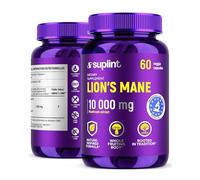 Melena de León Cápsulas 10.000 mg - Extracto Altamente Concentrado de Hericium Erinaceus 10:1 - Probado en Laboratorio con Certificación - Suplemento Lions Mane - 60 Cápsulas Veganas