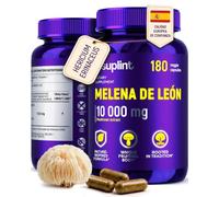 Melena de León Cápsulas 10.000 mg - Lions Mane 10:1 - 180 Cápsulas Veganas | Hongo Melena de León - Extracto 10:1 de Hericium Erinaceus - Concentrado - 2 Cápsulas al Día, 90 Días - Calidad Probada