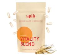 Melena de Leon + Ginseng + Ginkgo Biloba + Bacopa Monnieri + Ashwagandha + Vitamina C + Vitamina B6 | Energía, Claridad Mental y Sistema Inmune | 60 Cápsulas Nootropicos Memoria y Concentracion | Apih