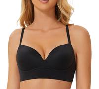 MELENECA Bralettes Push up para Mujer, Sujetador inalámbrico Acolchado sin Costuras con Soporte y elevación Negro ES:100A (EU 85A)