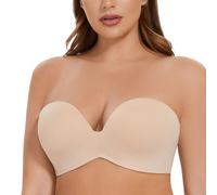 MELENECA Mujeres Sin Cables Relleno Antideslizante Levantar Sujetador sin Tirantes Beige 120E