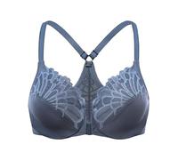 MELENECA Sujetador Cierre Delantero Encaje Racerback para Mujer Azul Pizarra 90D