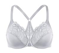 MELENECA Sujetador Cierre Delantero Encaje Racerback para Mujer Gris 100C