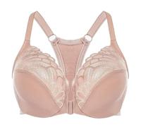 MELENECA Sujetador con Aros de Cobertura Completa para Mujer, con Cierre Frontal, Encaje, sin Forro, Talla Grande Beige 120E
