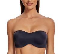 MELENECA - Sujetador con Aros sin Relleno Reductor sin Tirantes Bandeau para Mujer Azul Marino 90E
