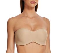 MELENECA - Sujetador con Aros sin Relleno Reductor sin Tirantes Bandeau para Mujer Beige 105E