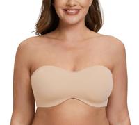 MELENECA - Sujetador con Aros sin Relleno Reductor sin Tirantes Bandeau para Mujer Beige 95B