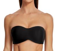MELENECA - Sujetador con Aros sin Relleno Reductor sin Tirantes Bandeau para Mujer Negro 115B