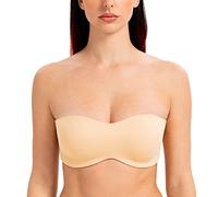 MELENECA - Sujetador con Aros sin Relleno Reductor sin Tirantes Bandeau para Mujer Sunkiss 85C