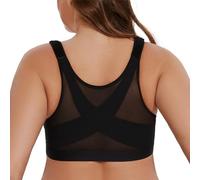 MELENECA Sujetador de Postura con Cierre Frontal para Mujer, sin Cables, poscirugía, Talla Grande Negro 95H