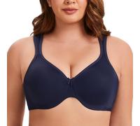 MELENECA Sujetador minimizador sin Costuras, con Aros, Cobertura Completa, Talla Grande, para Mujer Azul Marino 85C
