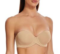 MELENECA - Sujetador sin Tirantes Push Up de Silicona para Mujer Almendra 85B