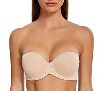 MELENECA - Sujetador sin Tirantes Push Up de Silicona para Mujer Beige 105B