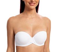 MELENECA - Sujetador sin Tirantes Push Up de Silicona para Mujer Blanco 95D