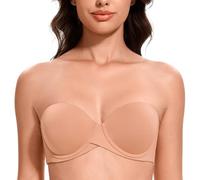 MELENECA - Sujetador sin Tirantes Push Up de Silicona para Mujer Capuchino 95B