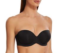 MELENECA - Sujetador sin Tirantes Push Up de Silicona para Mujer Negro 85B