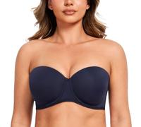 MELENECA - Sujetador sin Tirantes Tallas Grandes Push Up de Silicona para Mujer Azul Marino 105C