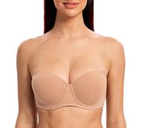 MELENECA - Sujetador sin Tirantes Tallas Grandes Push Up de Silicona para Mujer Capuchino 120D